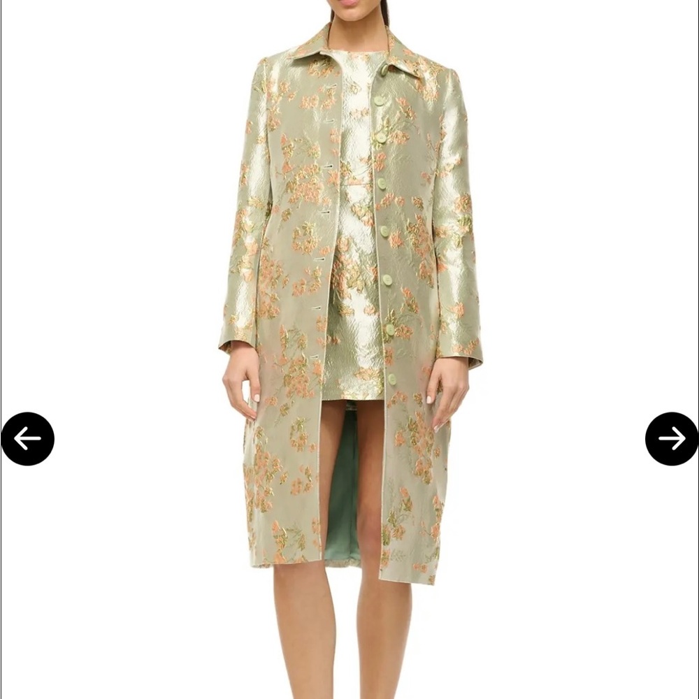 STAUD Metallic Floral Coat